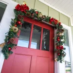 Village Lighting Company 9 ft. Pre-Lit Red Magnolia Christmas Garland with 100 LED Mini Lights thumbnail 6