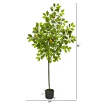 Nearly Natural 61 in. Artificial Lemon Tree with Planter thumbnail 2
