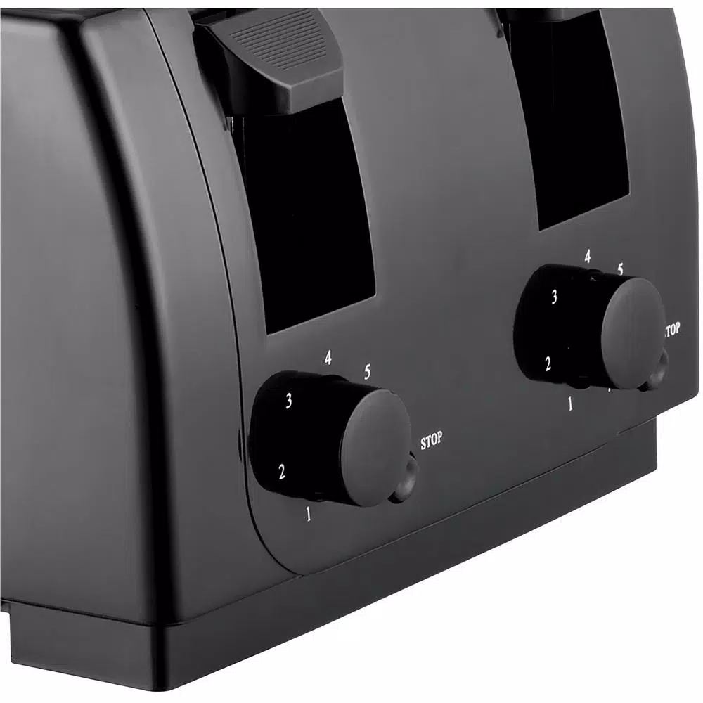 Brentwood Appliances TS-265 4-Slice Black Toaster with Cool-Touch Exterior