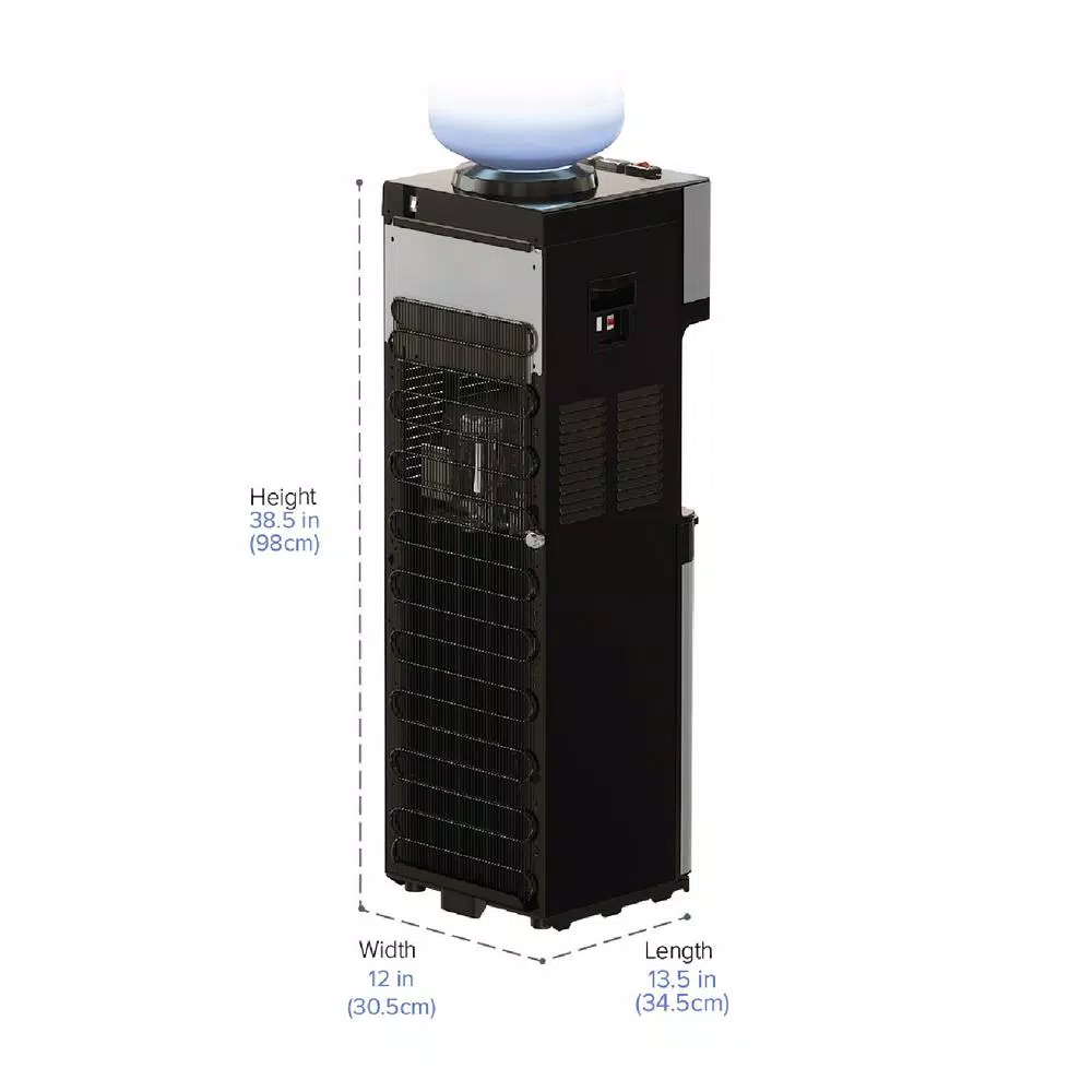 Brio Essential Series Top Loading Water Cooler Dispenser, Tri-Temp Hot, Cold & Room Temp, Stainless Steel