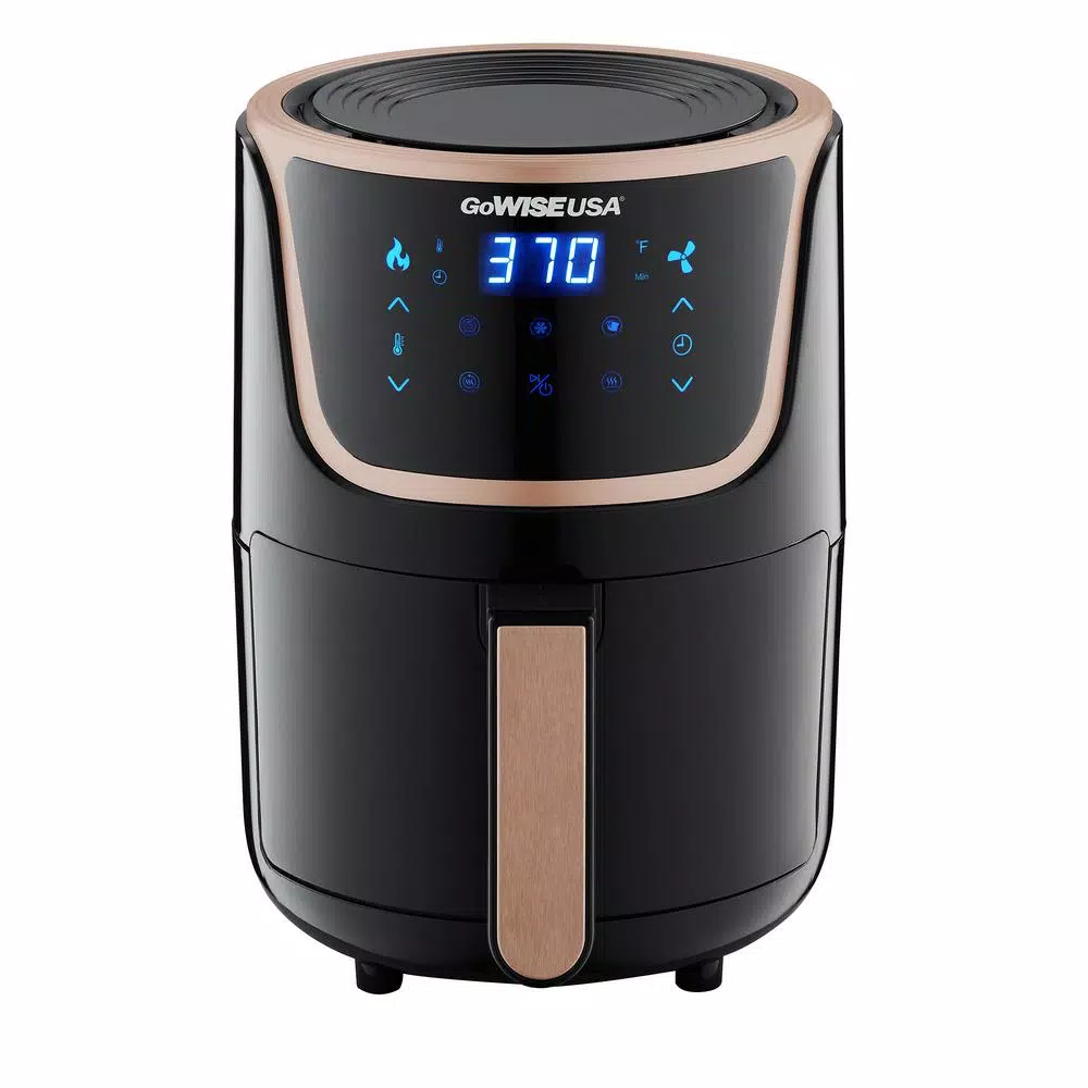 GoWISE USA 2 Qt. Mini Digital Air Fryer with Touchscreen, Black/Copper