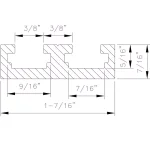 POWERTEC 36 in. Double Top T-Track with Predrilled Mounting Holes, Anodized Aluminum thumbnail 2