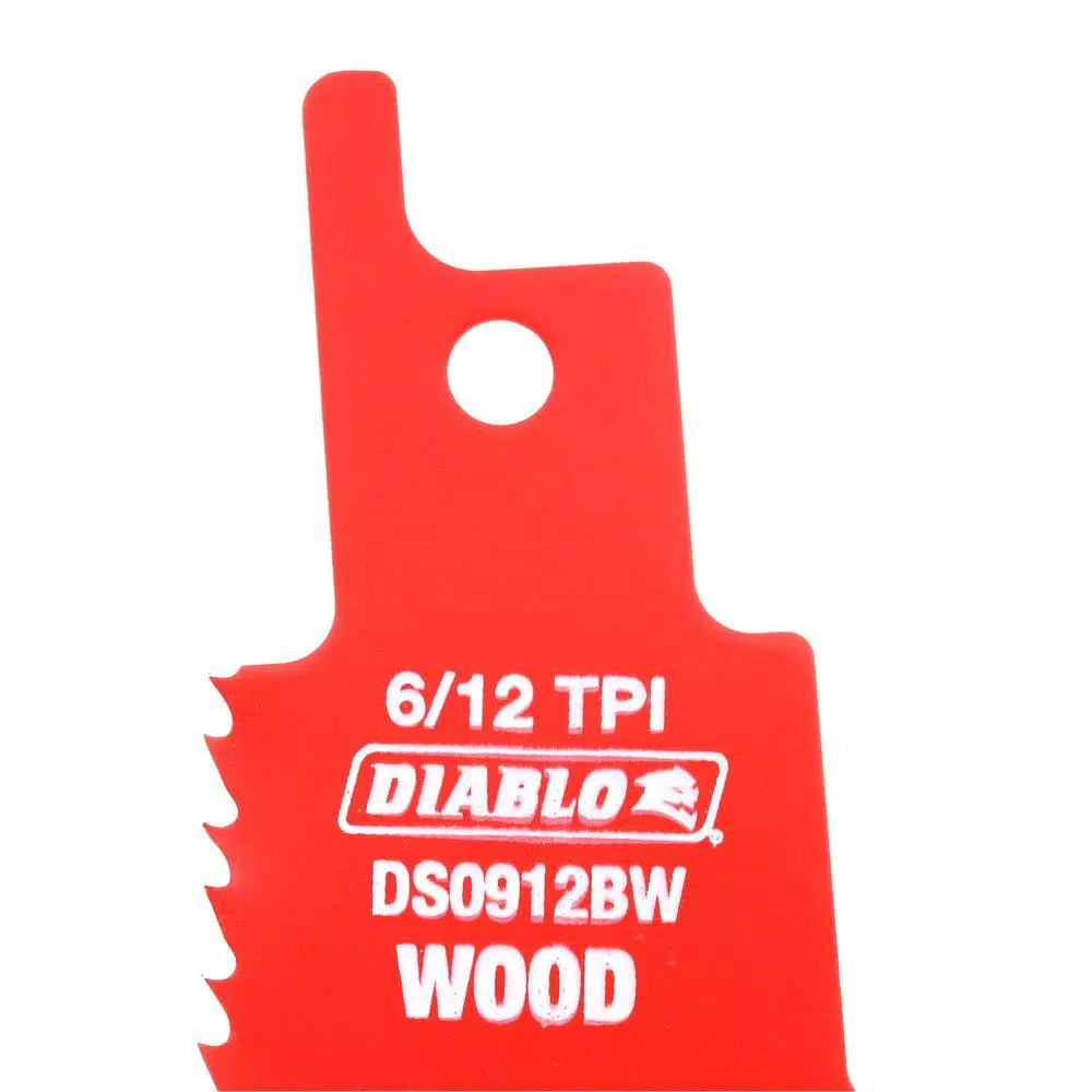 Diablo Demo Demon 9 in. Nail-Embedded Wood Reciprocating Saw Blades, 6/12 TPI (5-Pack)