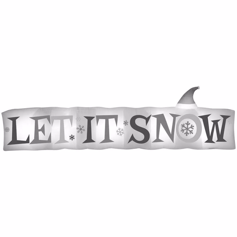 Gemmy Let It Snow Inflatable Christmas Sign, 4 ft. H x 14 ft. W Outdoor Holiday Decor