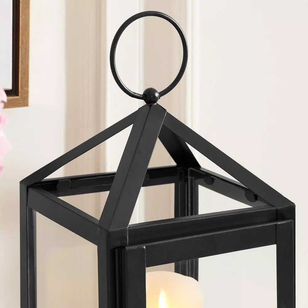 Home Decorators Collection Black Metal Candle Lanterns, Set of 2