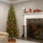 National Tree Company 6.5 ft. Kingswood Fir Pencil Artificial Christmas Tree with 250 Multicolor Lights thumbnail 2