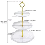 MALACASA 3-Tiered White Porcelain Cupcake Tower Stand - Round Dessert & Appetizer Serving Stand thumbnail 3