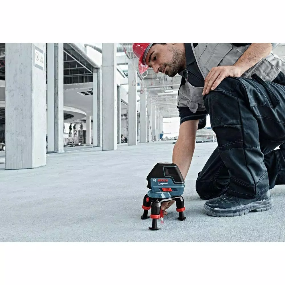 Bosch GLL 3-50 S 3-Line Self-Leveling Cross Line Laser Level Kit with 165 ft. Range