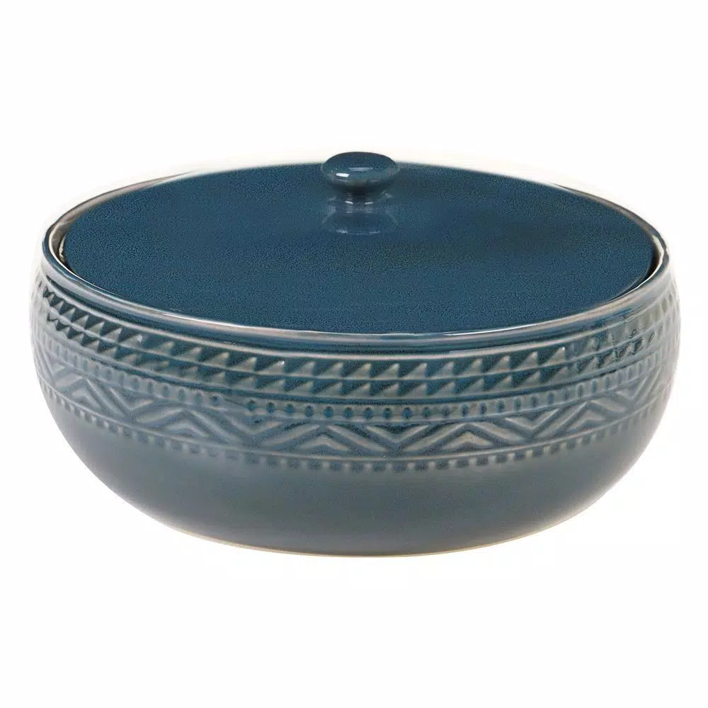 Certified International Aztec Teal 88 oz. Stoneware Bean Pot