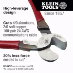 Klein Tools High-Leverage Cable Cutter for Aluminum, Copper, and Communications Cable thumbnail 2