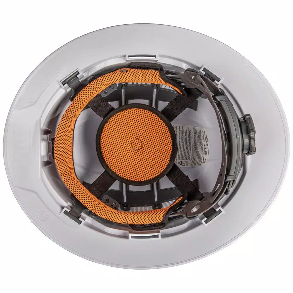 Klein Tools Vented Full Brim Hard Hat with Integrated Headlamp, Class C Type 1, White