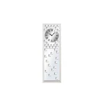 LITTON LANE Contemporary 42 in. Mirrored Wall Clock with Bevelled Tiles and Stainless Steel Frame thumbnail 2