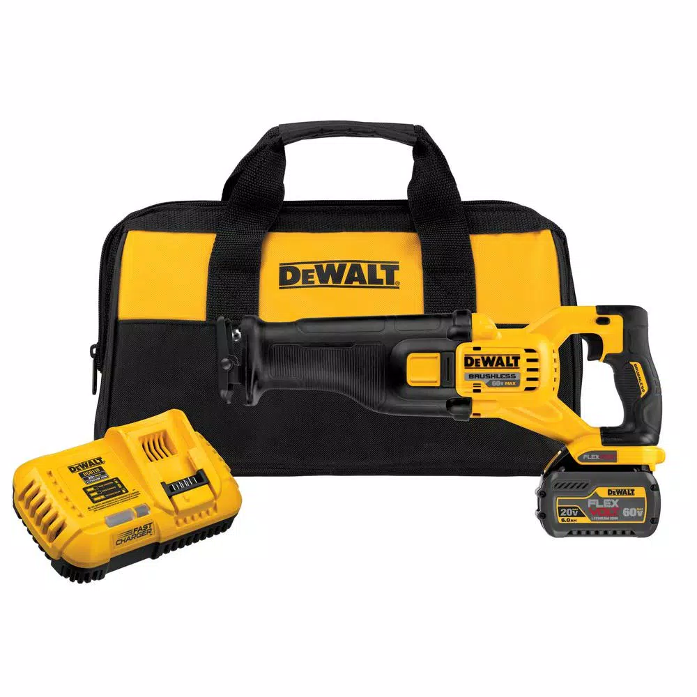 DEWALT DCS388T1 FLEXVOLT 60V MAX Cordless Brushless Reciprocating Saw Kit with (2) Batteries and Charger