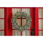 Home Accents Holiday 30in. Sparkling Amelia Pine Pre-lit LED Artificial Christmas Wreath with 50 Warm White Micro-Dot Lights thumbnail 2