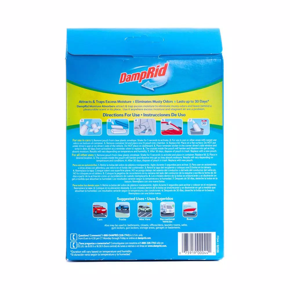 DampRid Low Profile Refillable Moisture Absorber, 10.5 oz, Fresh Scent