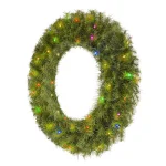 Home Accents Holiday 32 in. Norwood Fir Artificial Wreath with 50 Multi-Color LED Lights thumbnail 4