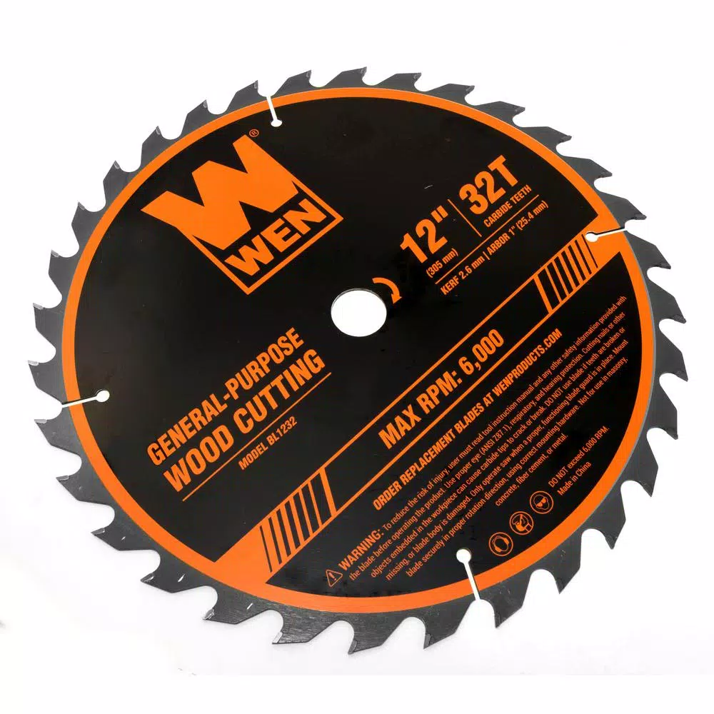 WEN 12 in. Carbide-Tipped Woodworking Saw Blade Set, 32-Tooth & 80-Tooth (2-Pack)