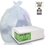 Unbranded Clear Source Reduction High Density Trash Bags, 55-60 Gallon, 0.52 Mil, 200 Count thumbnail 3