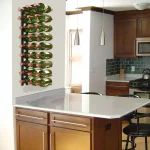 Epicureanist 27-Bottle Metal Wall-Mounted Wine Rack, Black thumbnail 3