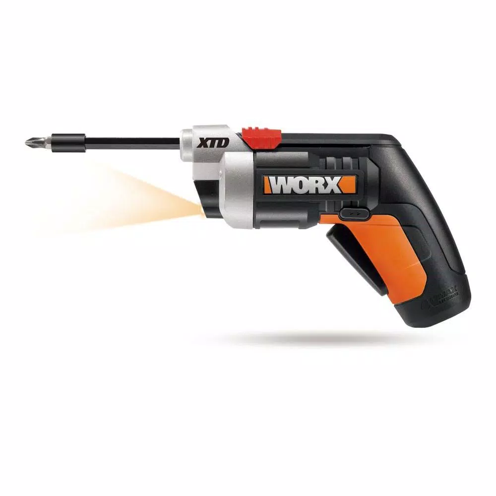 Worx XTD 4V Cordless Extended Reach Screwdriver with 8 Bits and Charger