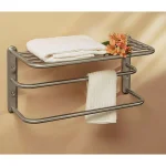 Gatco Satin Nickel Stainless Steel Towel Rack, 20-Inch Modern Wall Mount thumbnail 2