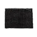 Noble House Warrin Black and White Streak Faux Fur Throw Blanket thumbnail 1