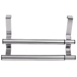 Unbranded Expandable 2-Tier Steel Over the Cabinet Door Towel Rack - Silver thumbnail 1