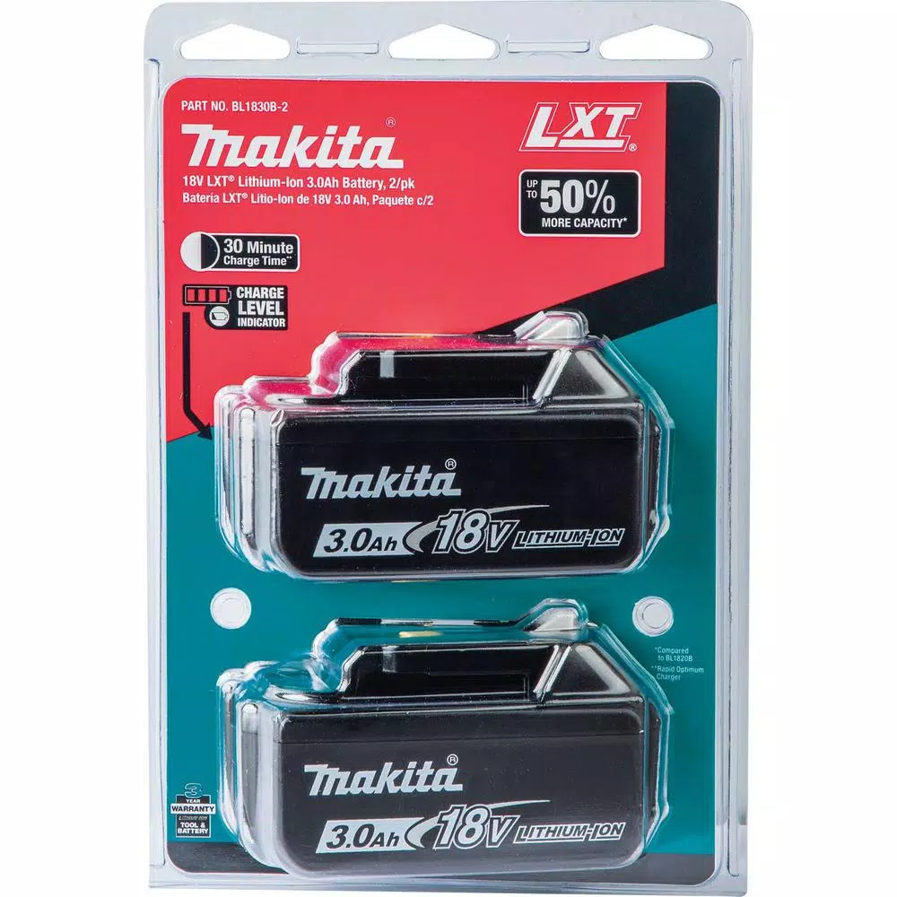 Makita 18V LXT Lithium-Ion 3.0Ah High Capacity Battery Pack (2-Pack)