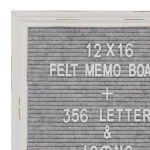Stonebriar Collection Stonebriar Gray Felt Memo Board with White Wash Wooden Frame and 356 Letter Kit thumbnail 2