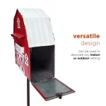 Alpine Corporation 54 in. Metal Letters to Santa Red Barnhouse Mailbox Garden Stake thumbnail 6