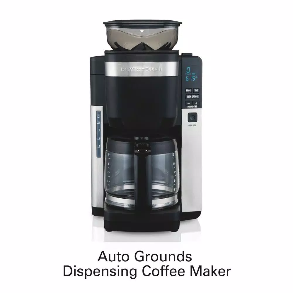 Hamilton Beach 12-Cup Auto Grounds Dispensing Drip Coffee Maker, Black