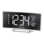 La Crosse Technology Curved Mirror LED Digital Alarm Clock with Temperature, Humidity, and USB Charging Port thumbnail 4