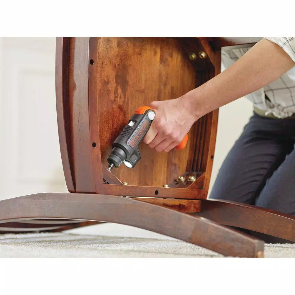 BLACK+DECKER 4V MAX Lithium-Ion Cordless 1/4 in. Electric Screwdriver with Pivoting Handle and Flashlight