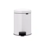 Brabantia Icon 1.3 Gal. White Steel Step-On Trash Can with Soft-Close Lid thumbnail 1