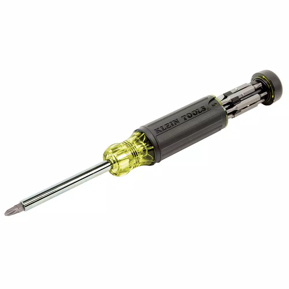 Klein Tools 15-in-1 Multi-Bit Screwdriver with Internal Bit Storage and Cushion-Grip Handle