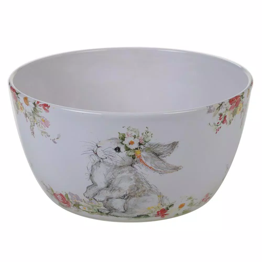Certified International Sweet Bunny 10.75 in. Multicolored Earthenware Deep Serving Bowl