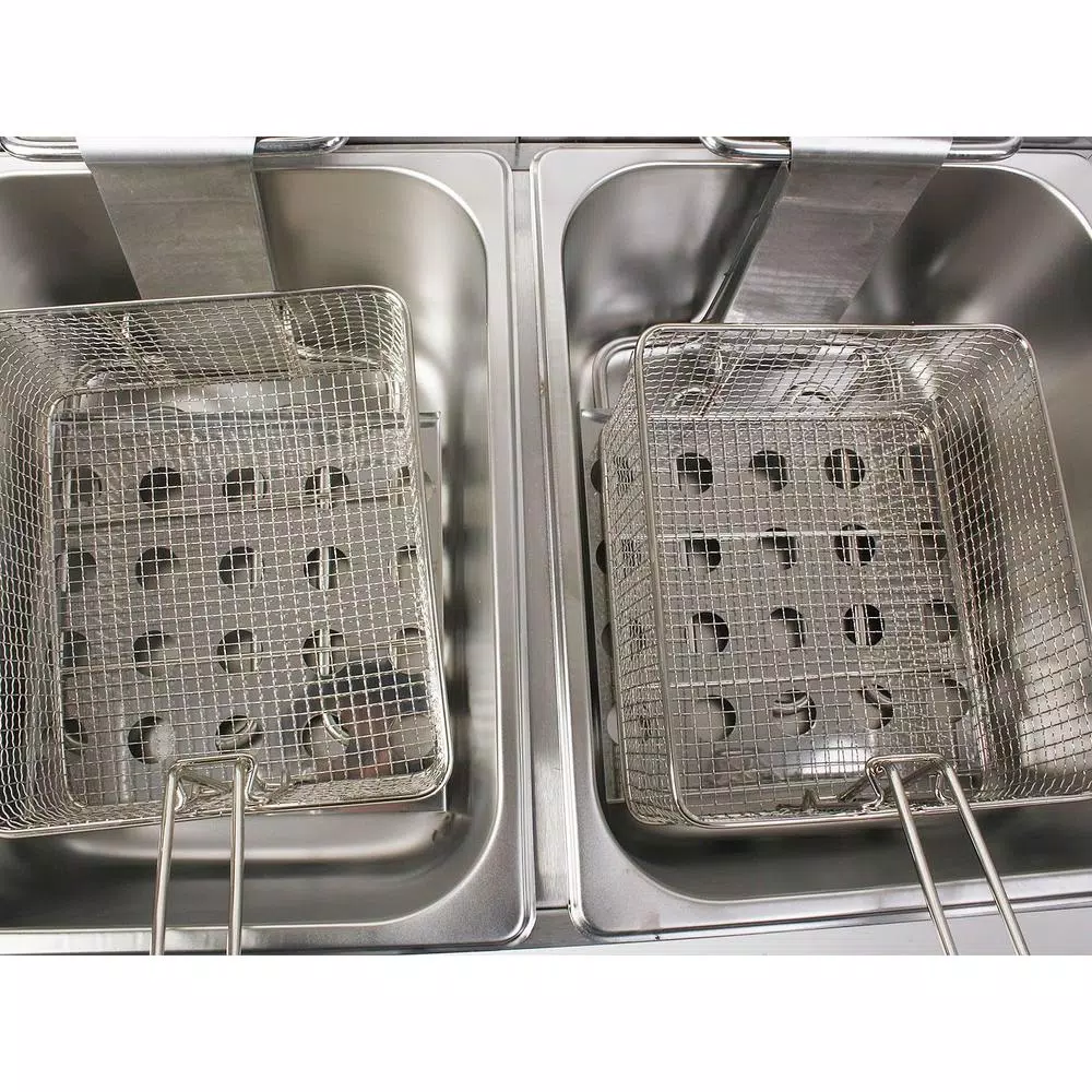 Costway 5000W Dual Tank Electric Countertop Deep Fryer, Stainless Steel Commercial & Home Restaurant Fryer