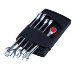 Steel Core Vanadium Steel SAE 5-Piece Ratcheting Wrench Set with Storage Case thumbnail 1