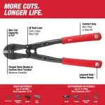 Milwaukee 2-Piece Bolt Cutter Set: 24 in. (7/16 in. Capacity) and 14 in. (5/16 in. Capacity) thumbnail 2