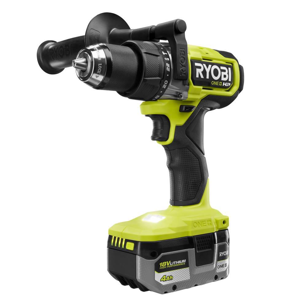 RYOBI 18V ONE+ HP Brushless 1/2 in. Hammer Drill Kit with 4.0 Ah Battery, Charger, and Tool Bag