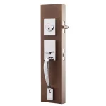 Copper Creek Craftsman Polished Stainless Steel Front Door Handleset with Left-Hand Scandinavian Lever thumbnail 2