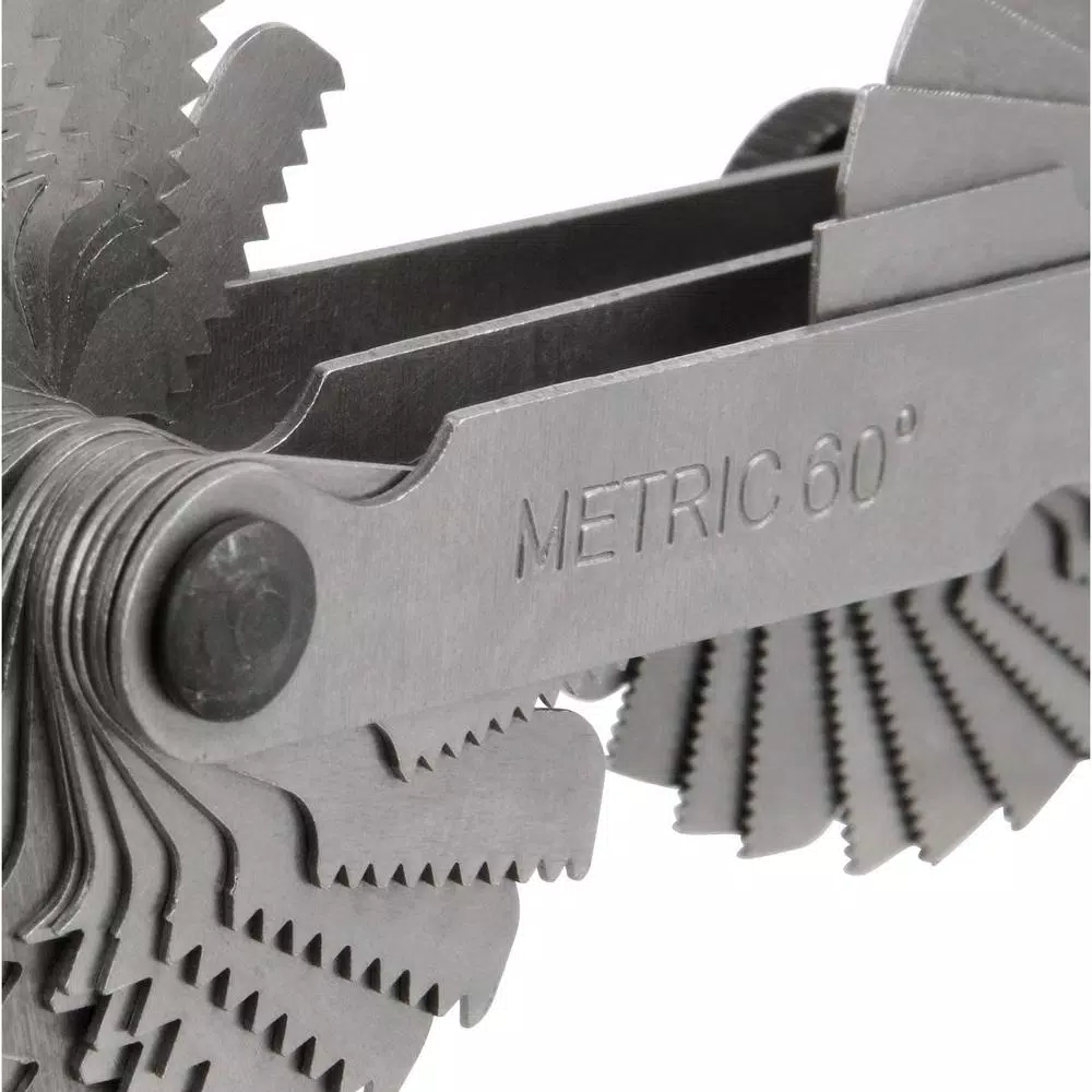 Grand Rapids Industrial Products Grip Thread Pitch Gauge - Dual Metric and SAE Stainless Steel Thread Counter