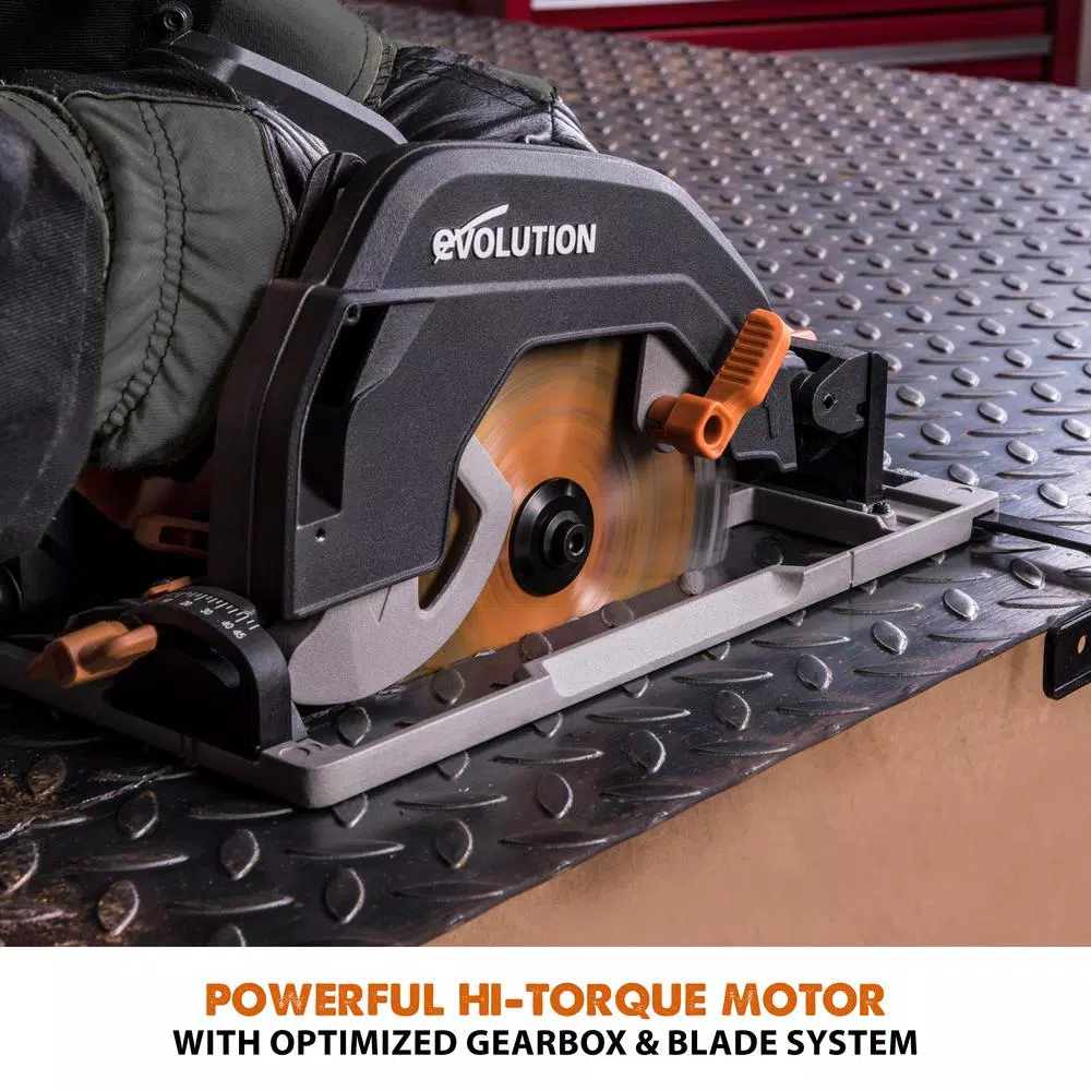 Evolution Power Tools 15 Amp 7-1/4 in. Corded Circular Track Saw Kit with 40 in. Track and Multi-Material Blade
