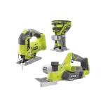 RYOBI 18V ONE+ Cordless Jig Saw, Trim Router, and 3-1/4 in. Planer Tool Kit (Tools Only) thumbnail 1