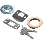 Baldwin Prestige Wesley Single Cylinder Satin Nickel Handleset with Arch Rose Carnaby Knob and SmartKey Security thumbnail 4