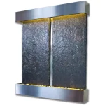 Water Wonders Nojoqui Falls Double Lightweight Slate Wall Fountain with Stainless Steel Trim thumbnail 3