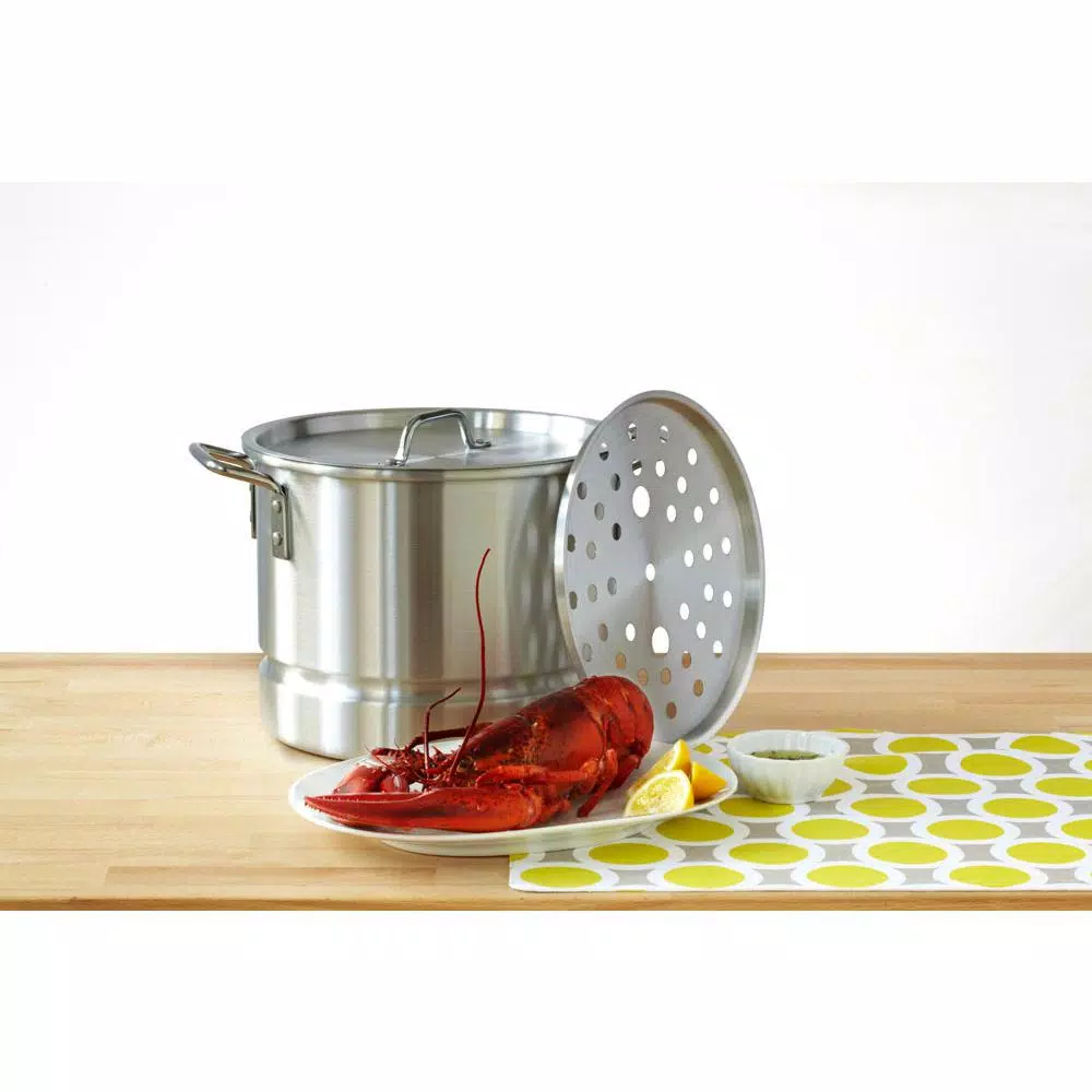 IMUSA 32 Qt. Aluminum Stovetop Steamer with Lid and Steam Tray