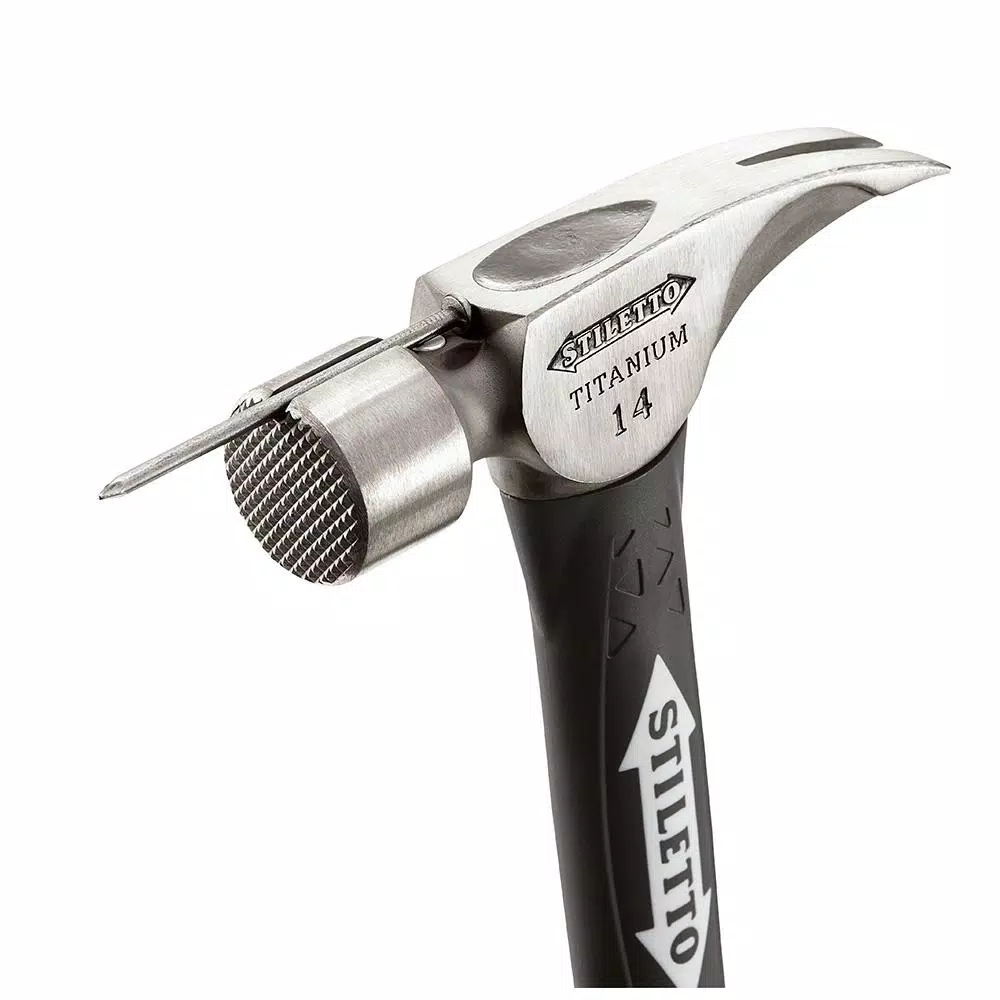 Stiletto TI14MC-F 14 oz. Titanium Milled Face Hammer with 16 in. Curved Fiberglass Handle