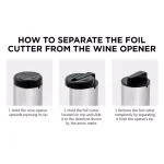 Ovente Electric Wine Bottle Opener with Foil Cutter and LED Light, Stainless Steel, Silver thumbnail 4
