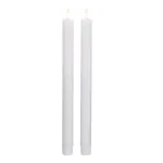 Northlight Set of 2 White Wax Flameless Taper Christmas Candles, 12 in. with 3D Flickering Light thumbnail 1